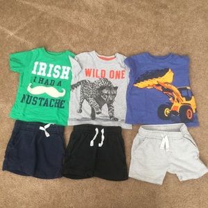 Carter’s boys 2T shorts and t-shirt 3 outfit set